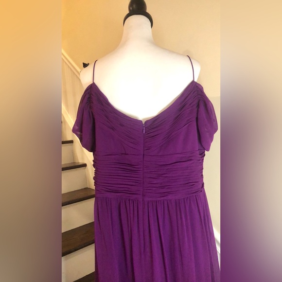 RALPH LAUREN Violet Maxi Dress w Criss Cross Draping Sheer Sleeves & Straps NWT - Picture 4 of 12